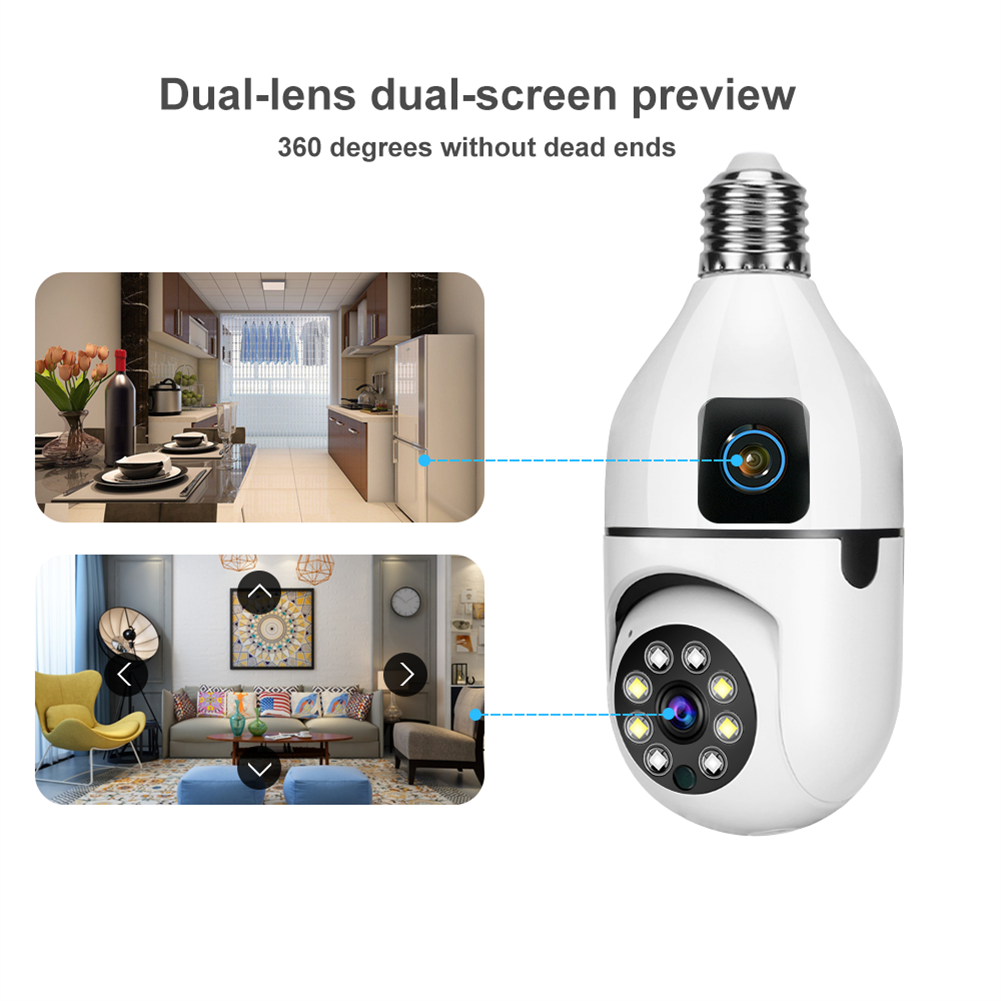 2 Lens Camera Two-Way Audio Wifi Smart Home Cctv Security Camera 1080p Night Vision Home Indoor Surveillance Camera