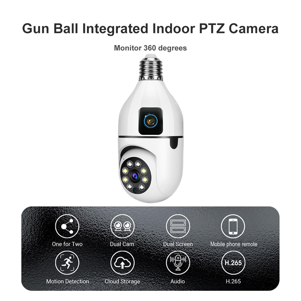 2 Lens Camera Two-Way Audio Wifi Smart Home Cctv Security Camera 1080p Night Vision Home Indoor Surveillance Camera