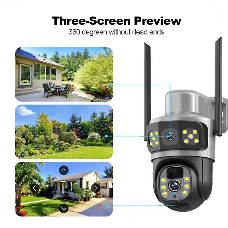 8mp Dual Lens Solar 4g Camera Wireless Ip Auto Tracking Security Surveillance System With Two-Way Audio Ptz Network Camera