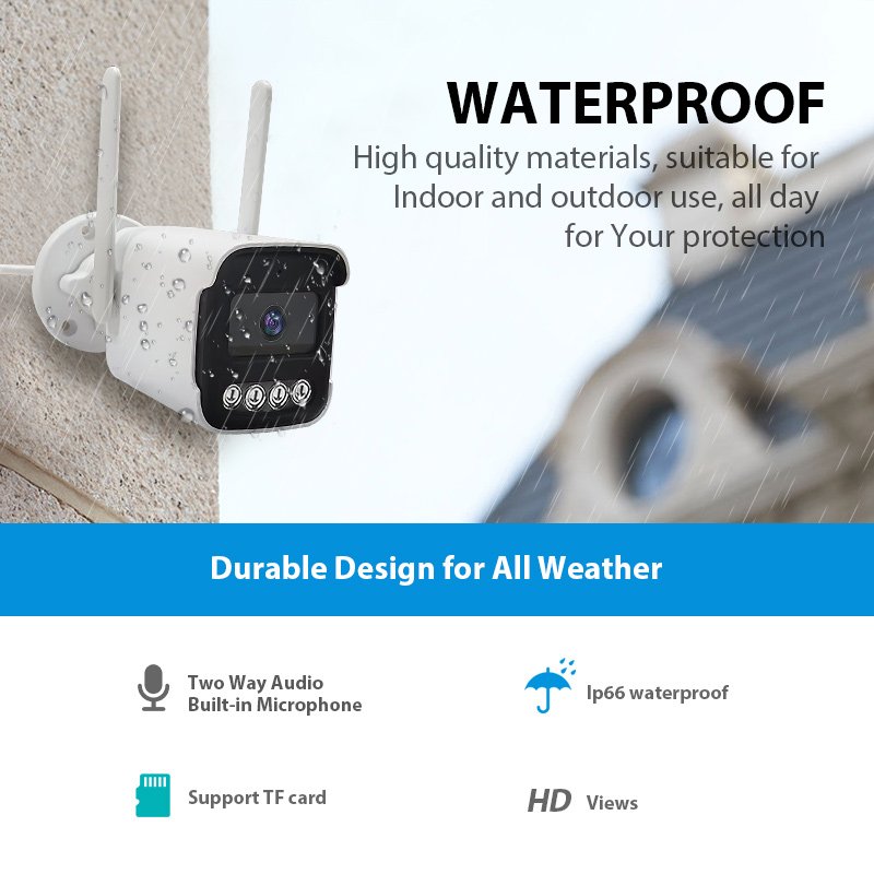 Tuya 3MP 5MP Bullet WIFI Security Camera Motion Detection Alarm Outdoor Wireless Bullet Cctv Ip Camera