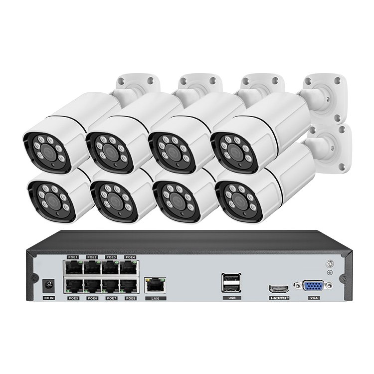 XMEye 4mp 5mp 8mp 8CH POE CCTV camera H.265 2k 4k 8 Channel Ai Smart Hd Ip POE Camera Nvr Kit Home Security Cctv Camera System