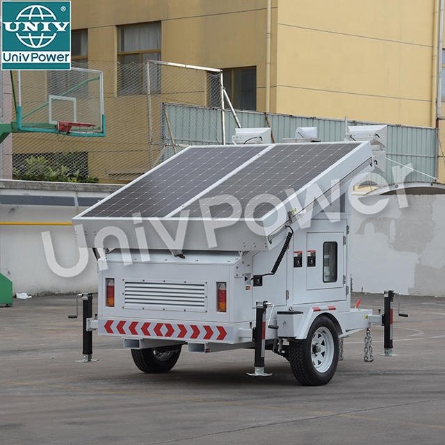 Hot Selling Mobile LED Solar Light Tower Telescopic Mast Solar Light Tower Portable Lighting Tower With 4 pcs PV Panel