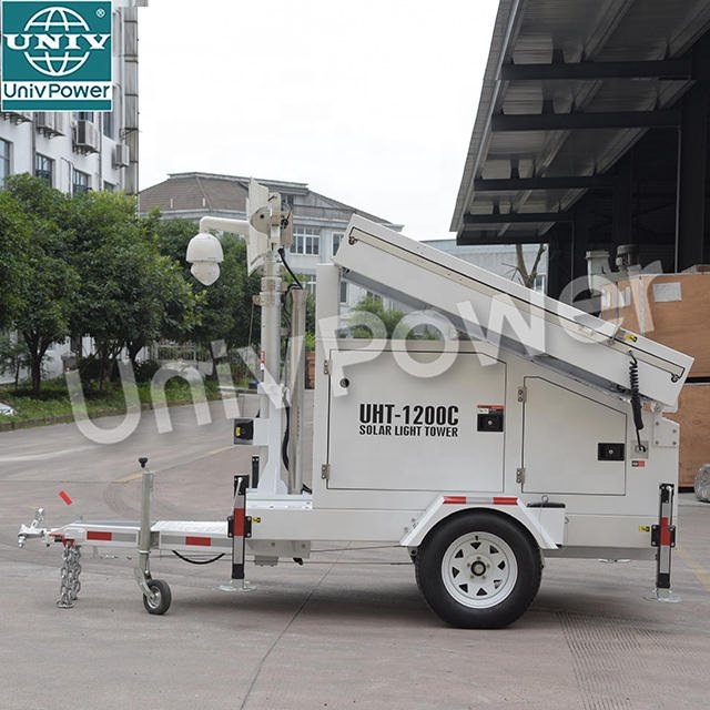 Hot Selling Mobile LED Solar Light Tower Telescopic Mast Solar Light Tower Portable Lighting Tower With 4 pcs PV Panel