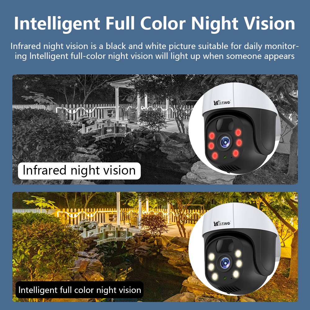 Wistino V380pro 3MP Waterproof Outdoor Solar cctv Camera Night Vision Audio Motion Detection 4g Sim Card Solar Security Camera