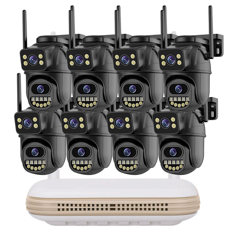 ICsee 6MP 8CH Wifi PTZ security camera system 4ch Dual Lens Wireless NVR Outdoor PTZ CCTV Camera 6ch Wifi ip Surveillance Kit