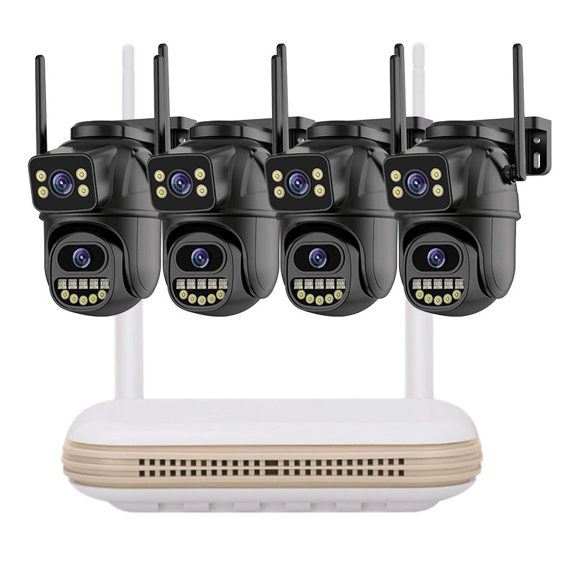ICsee 6MP 8CH Wifi PTZ security camera system 4ch Dual Lens Wireless NVR Outdoor PTZ CCTV Camera 6ch Wifi ip Surveillance Kit