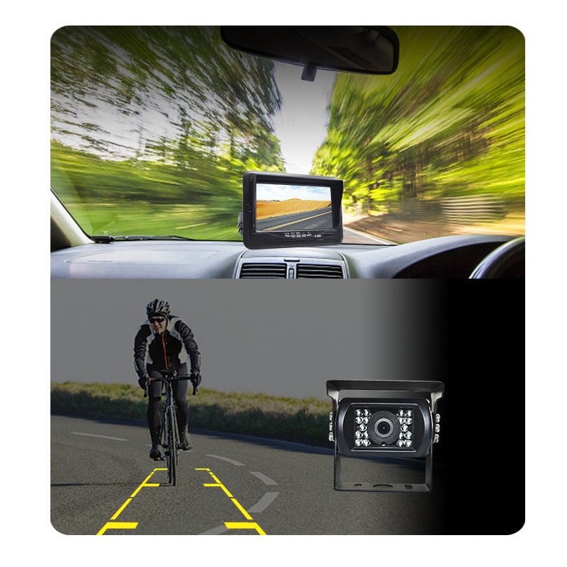 7-inch Car Surveillance Camera system LCD rear view monitor AV input bus truck camera