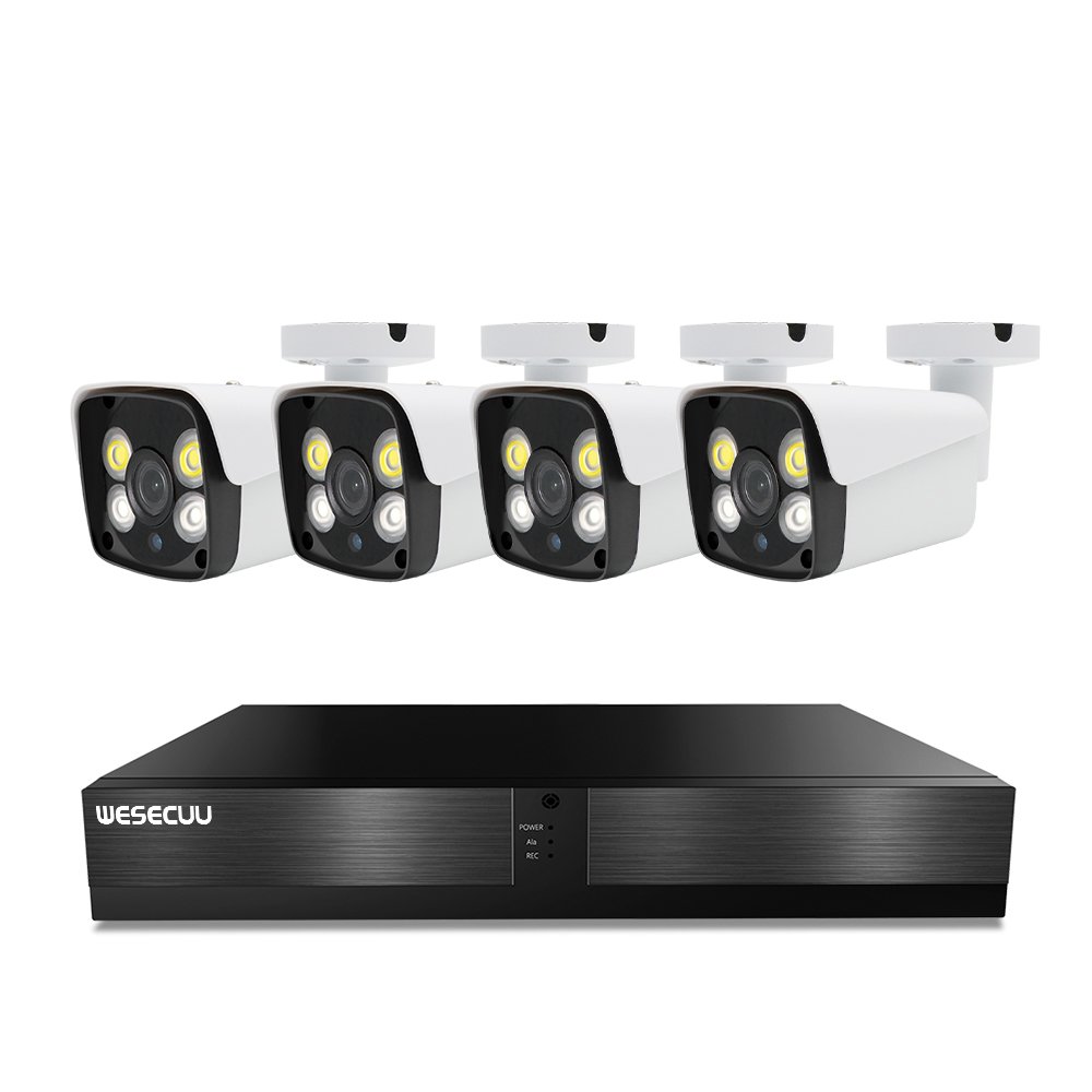 WESECUU 5mp 4k 8mp 4 8channel IP Poe Nvr Home Outdoor Security Camera Surveillance Cctv System Kit Cameras De Seguridad