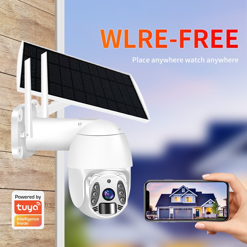 VESEFA PTZ 4G Tuya Solar Security Camera Wireless Outdoor 4MP Motion Detection 360 Degree Rotation H.265 Wifi Wireless Camera