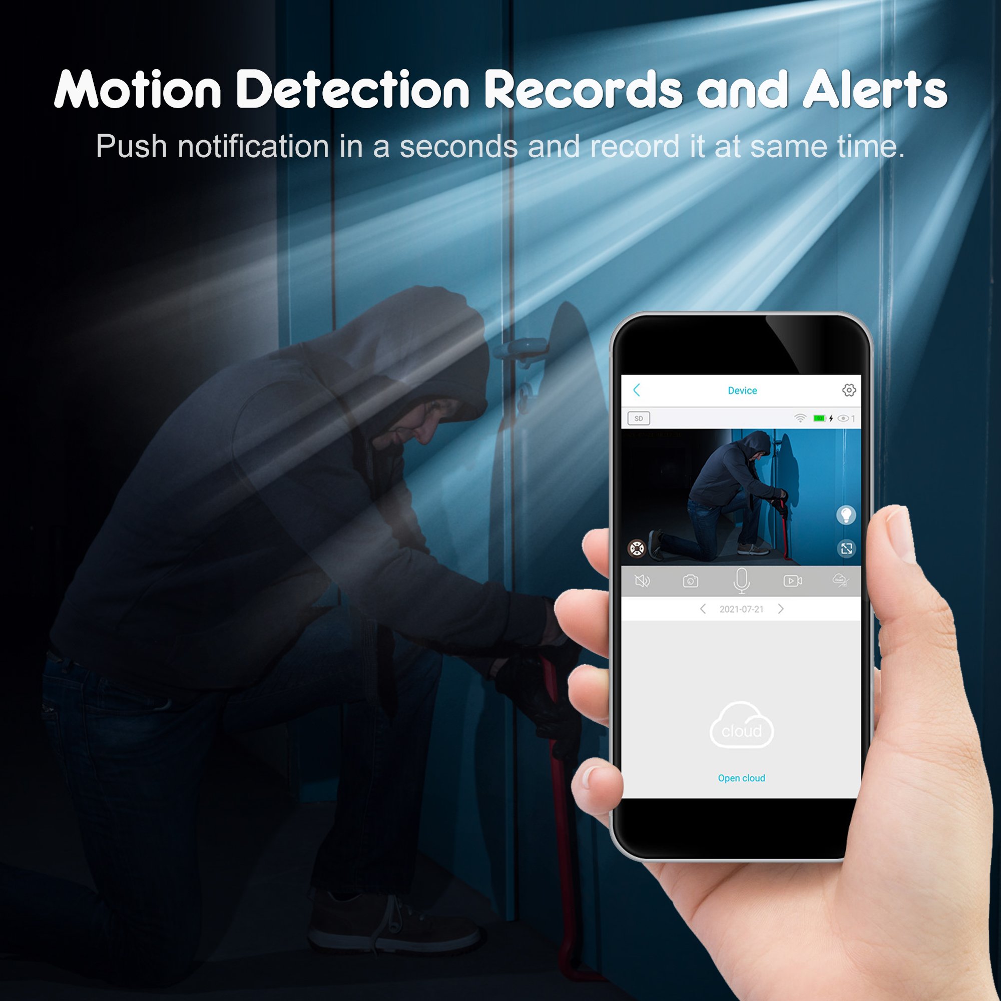 1080P Tuya App PIR motion detection remote view and record videos Wifi smart security camera system