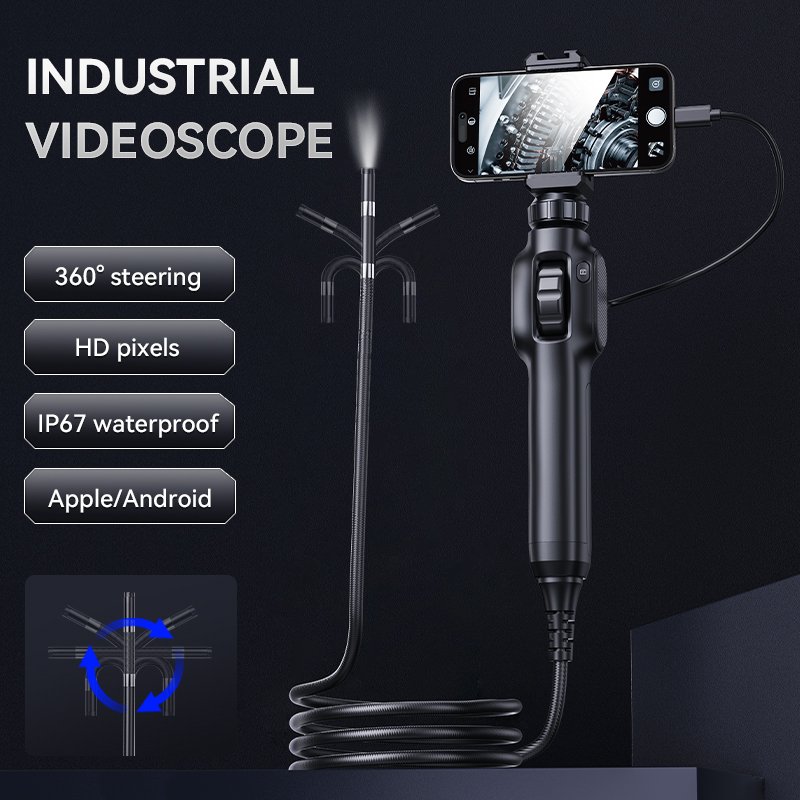 S43 OTG phone use 7.9mm 1920P 1M semi cable 360degree two ways articulating endoscope camera industrial articulating borescope