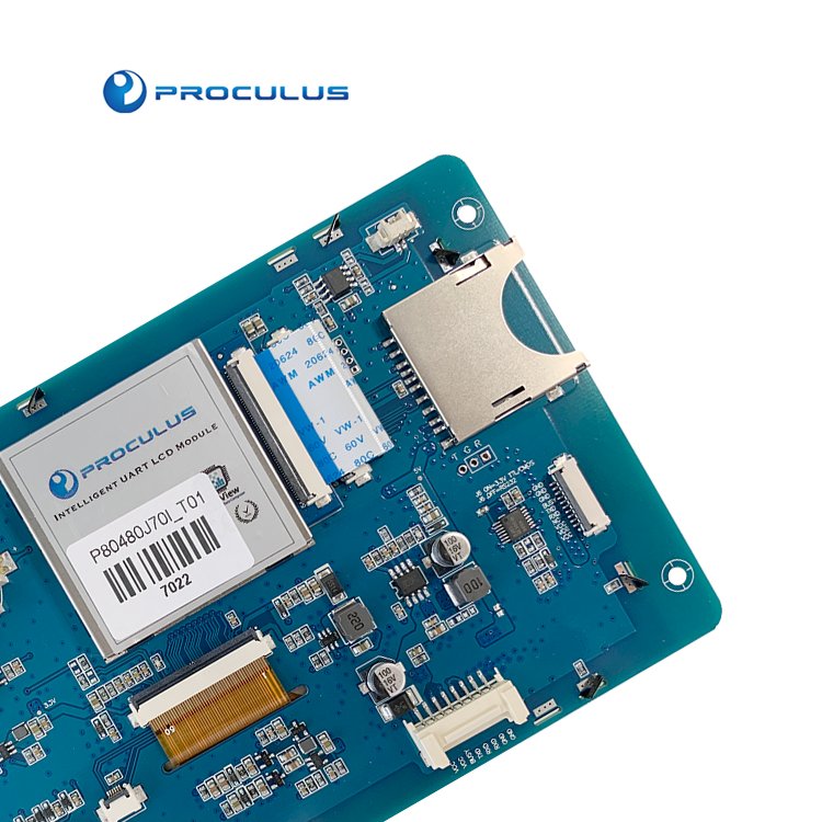 Proculus 7 Inch Uart 800*480 Display Frameless Micro Board flexible lcd screen ODM touch screen for medical machine