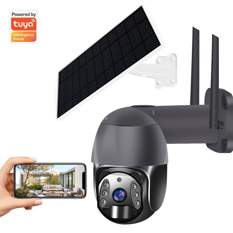 In Stock Tuya 4MP Solar Battery Powered Camera 4G Sim Card Wireless WIFI PTZ Video Outdoor CCTV Surveillance Solar Camera