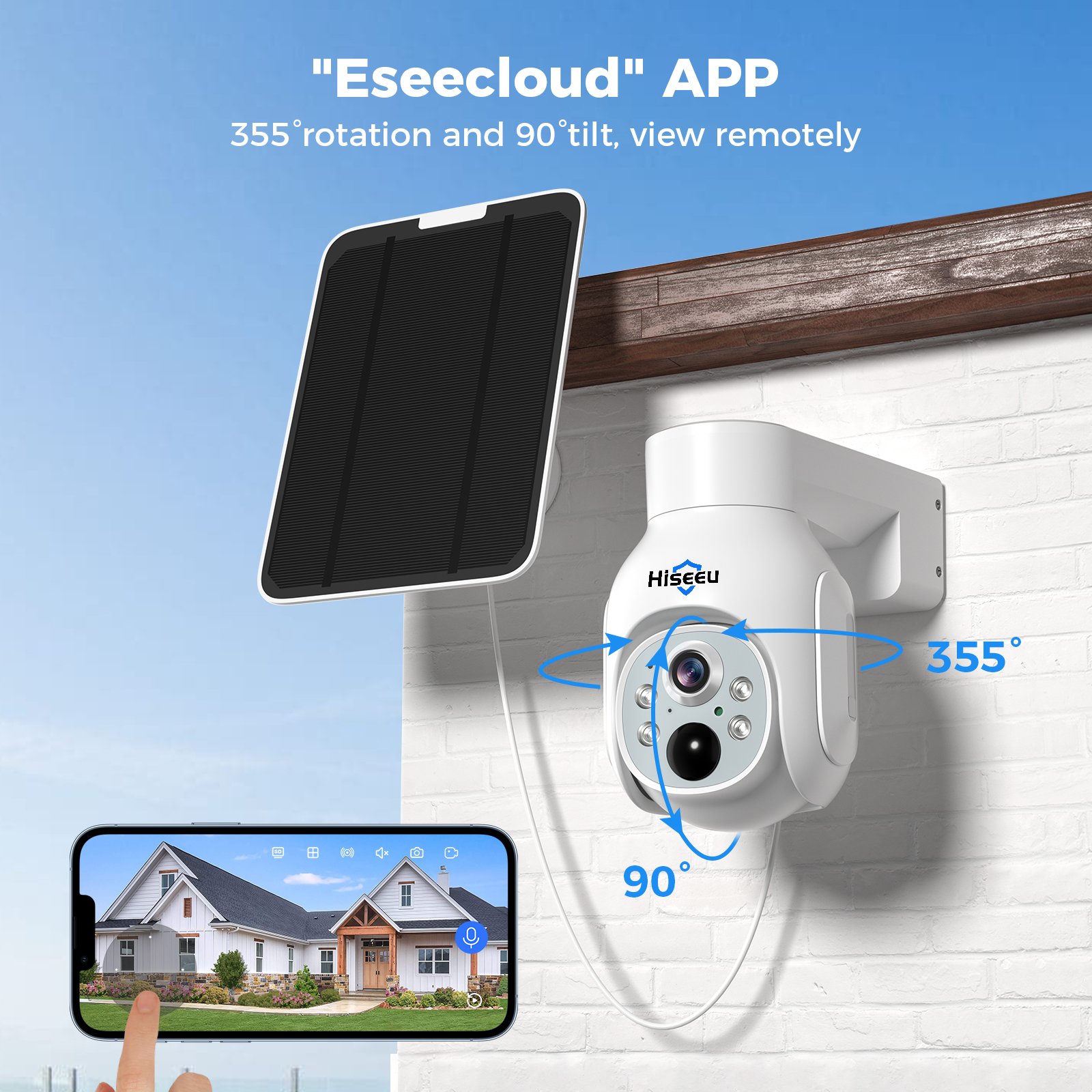 face detection 4MP IP cctv kit Full color night vision wireless surveillance security camera solar system