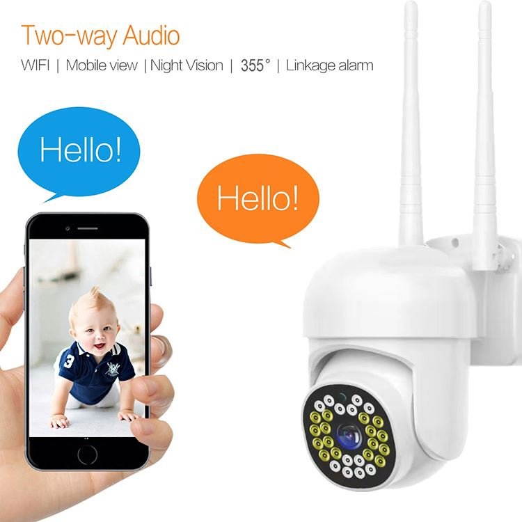 Tuya Smart 2MP Waterproof 2 Way Talk Color Night Vision wireless cctv camera system wifi 360 rotate PTZ Surveillance