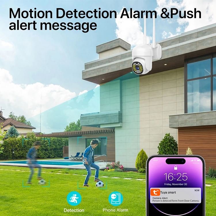 Tuya Smart 2MP Waterproof 2 Way Talk Color Night Vision wireless cctv camera system wifi 360 rotate PTZ Surveillance