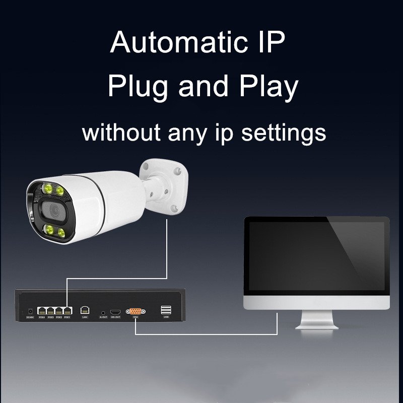 Factory Outdoor IP66 8MP 5MP 3MP 4CH POE Security Set IP tuya camera Kit Video Surveillance 4 Channel CCTV security camera