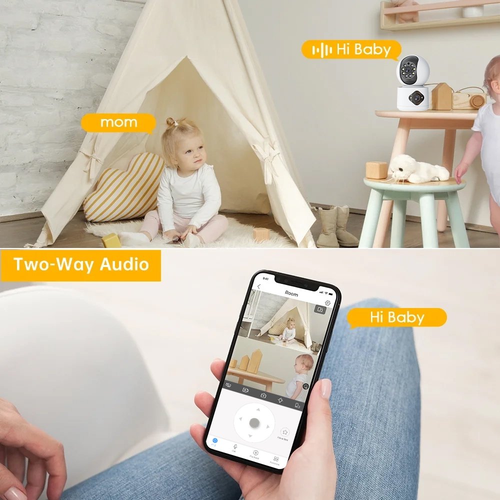 X Baby Monitor Baby Care Home Security Indoor WiFi Smart Camera PTZ CCTV Surveillance Camera 360 WiFi Security Camera
