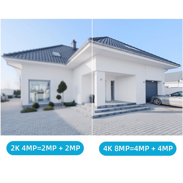 4K 8MP HD Wifi PTZ Camera Outdoor Dual Lens Dual Screen AI Auto Tracking IP Camera CCTV Audio Video Surveillance ICSEE