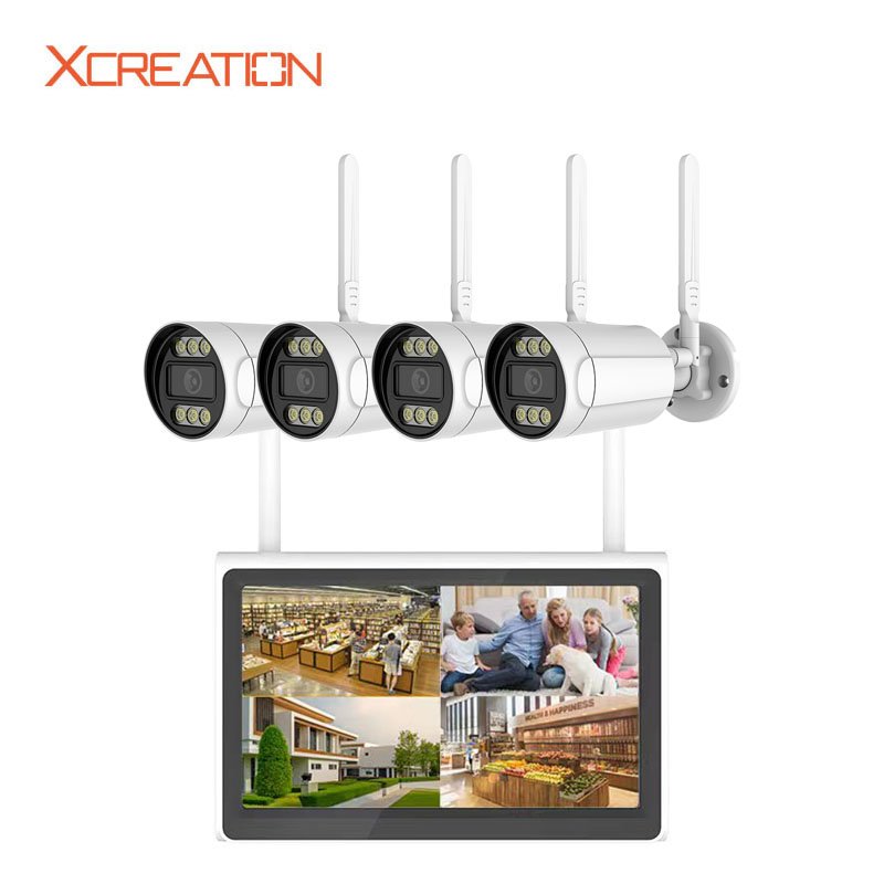 Xcreation video security surveillance CCTV system 3MP/5MP CCTV wireless system 4/8ch 2 way audio Eseecloud outdoor WIFI NVR KIT
