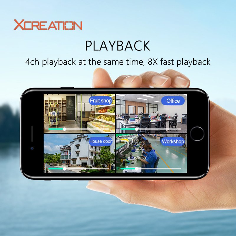 Xcreation video security surveillance CCTV system 3MP/5MP CCTV wireless system 4/8ch 2 way audio Eseecloud outdoor WIFI NVR KIT