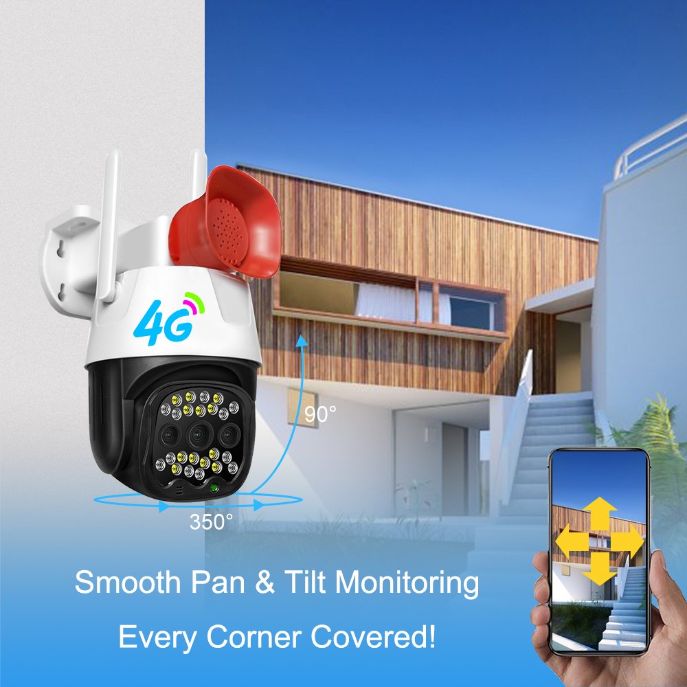 Protect Your Home or Business Outdoor Monitoring High-Tech Smart 4G Smart Security Outdoor Camera System