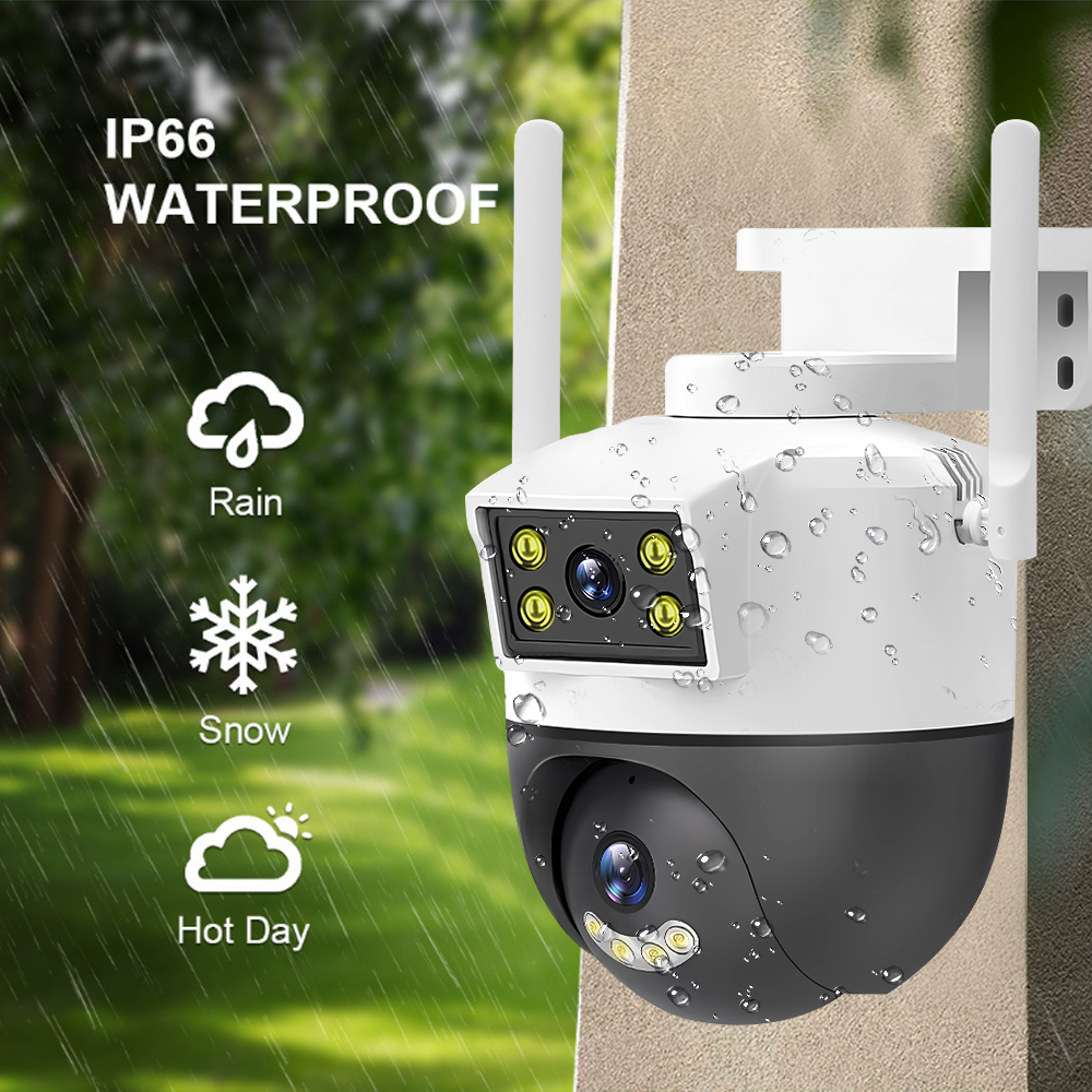 Outdoor 12V Home Security Camara De Seguridad Sans Fil Exterior 1MP WIFI Dual Lens CCTV Network Surveillance Camera Systems V380