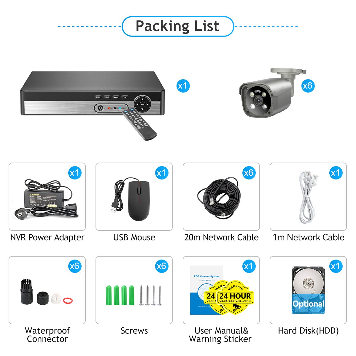 8 Channel 8MP CCTV Camera System 4K AI Face Detection Outdoor IP Poe Camera Surveillance Kit