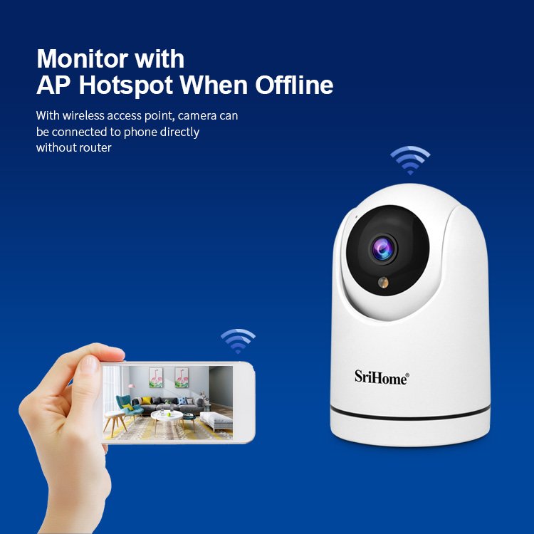 2024 SriHome 1080P Indoor IP Camera Night Vision Wifi Cctv Camera Surveillance System Home Indoor Camera