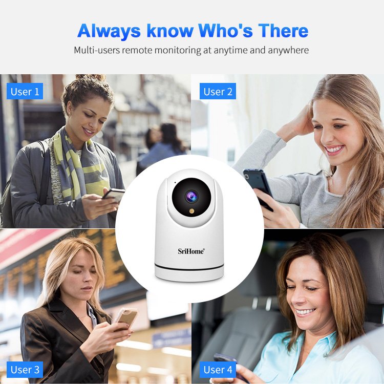 2024 SriHome 1080P Indoor IP Camera Night Vision Wifi Cctv Camera Surveillance System Home Indoor Camera
