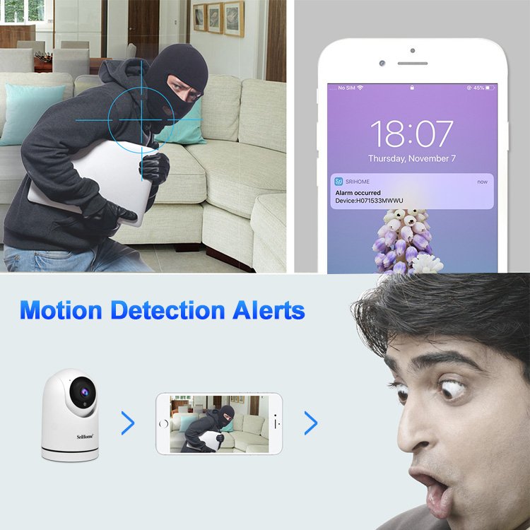 2024 SriHome 1080P Indoor IP Camera Night Vision Wifi Cctv Camera Surveillance System Home Indoor Camera