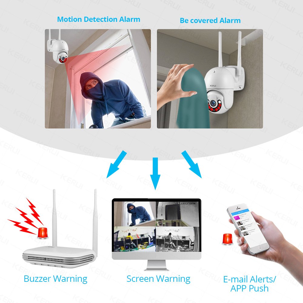 KERUI Wireless 4MP Wifi Security Cameras System 8 Channel NVR IP Camera Mini Network Camera System For Home Surveillance