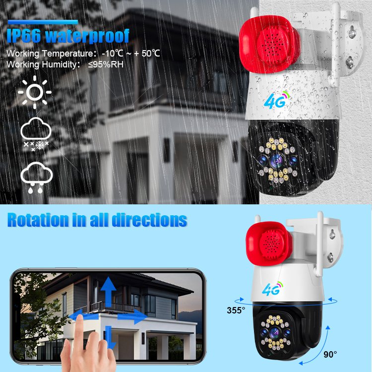 V380pro 360 Degree Ip Camera 10x Security Surveillance Cctv Cameras Outdoor Wifi Ptz Camera 3mp 4g 3g Sim Card H.265