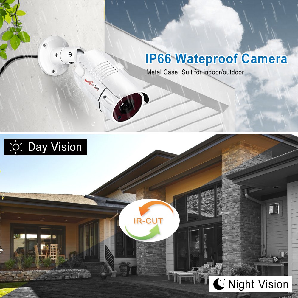 ANRAN H.264+ 5MP POE NVR Kits 4CH Home Office Video Surveillance Security Cameras System p2p IP Camera Outdoor