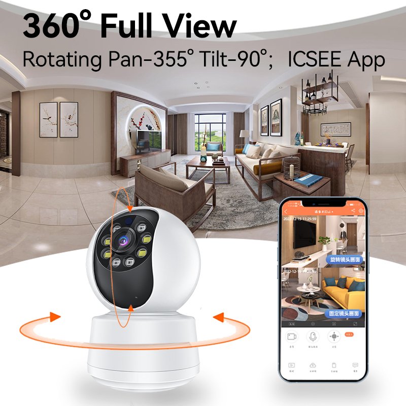 1920*1080 Hidden Camera Security HD Icsee Home Surveillance Camera System Wireless 2MP Night Vision Mini PTZ CCTV Camera System