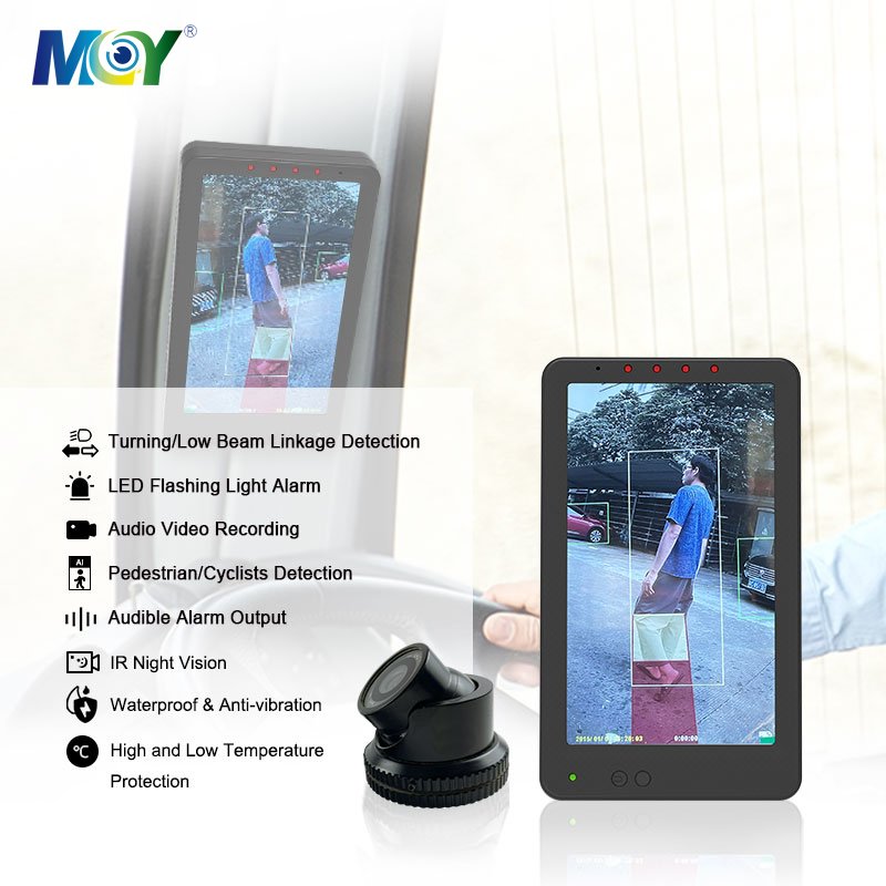 AI Intelligent Surveillance Pedestrian Vehicle Detection 7 inch Reverse AI Monitoring Camera for Truck Bus