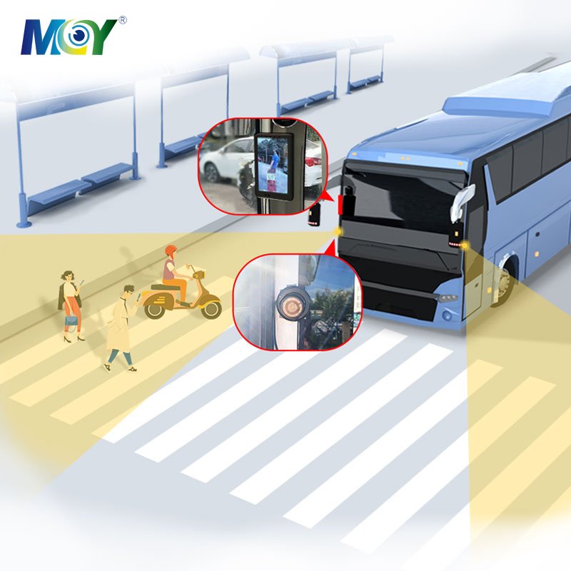 AI Intelligent Surveillance Pedestrian Vehicle Detection 7 inch Reverse AI Monitoring Camera for Truck Bus
