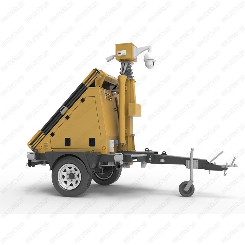 Solar powered mobile CCTV detection trailer Portable solar power cctv camera surveillance trailer