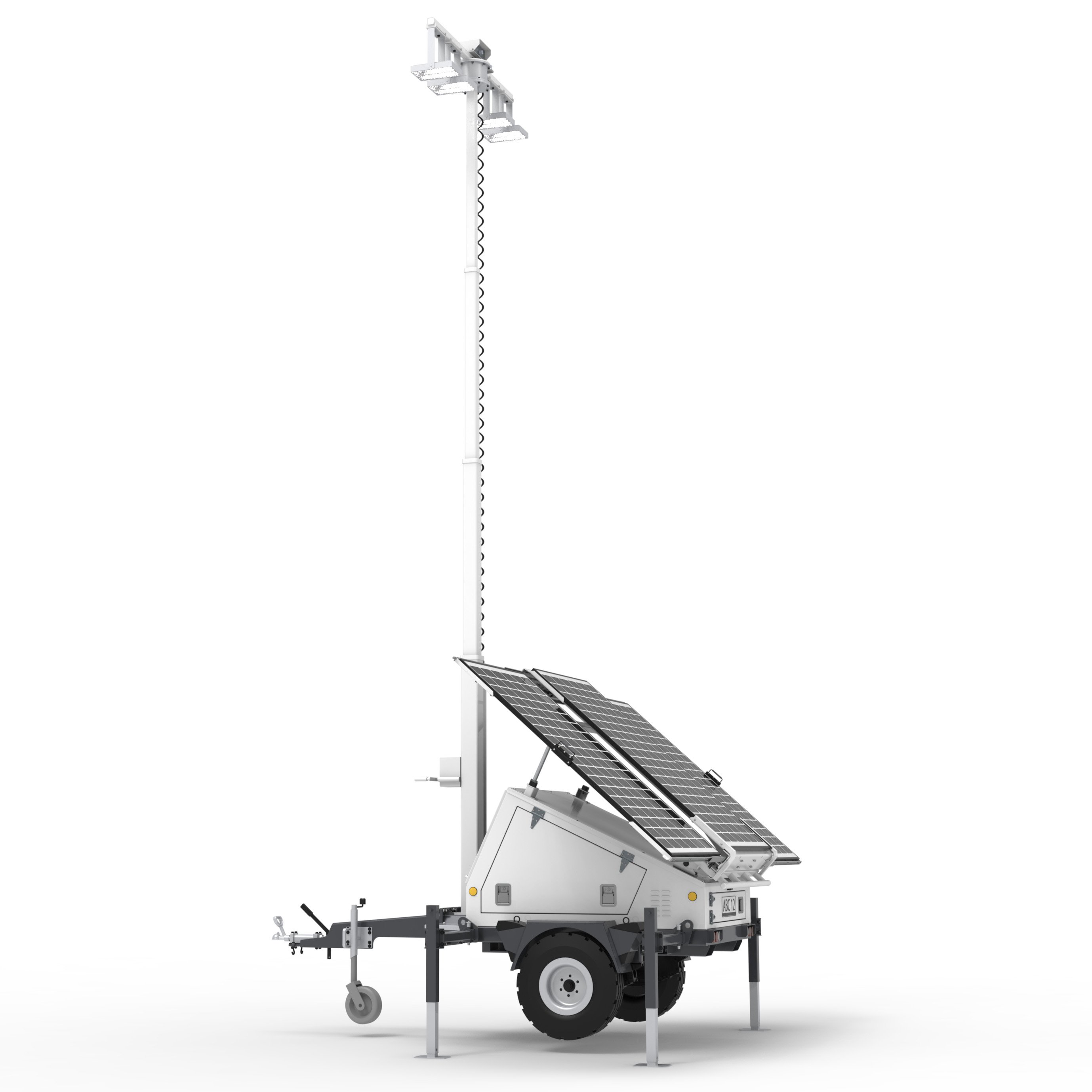 Solar powered mobile CCTV detection trailer Portable solar power cctv camera surveillance trailer