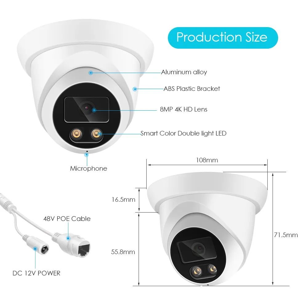 Xmeye 8mp 4mp Auto Tracking 16CH POE ip Camera kit 4k ICsee 16ch Nvr Poe Surveillance H.265 CCTV Security camera system kit