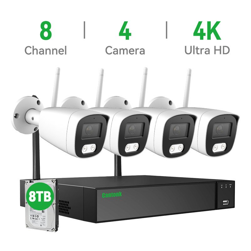WHOLESALE PRICE 8CH AUDIO WIFI BULLET SYSTEM CCTV CAMERA SECURITY NVR KIT NIGHT VISION SMART DETECTION KIT CCTV CAMERA SYSTEM 4K