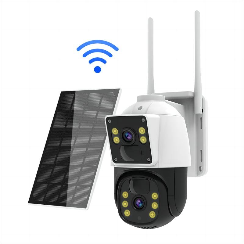 Hot Selling 2+2MP Dual Lens Wireless Security Camera Home Outdoor WiFi CCTV PTZ IP Video Dome Surveillance System CMOS P2P