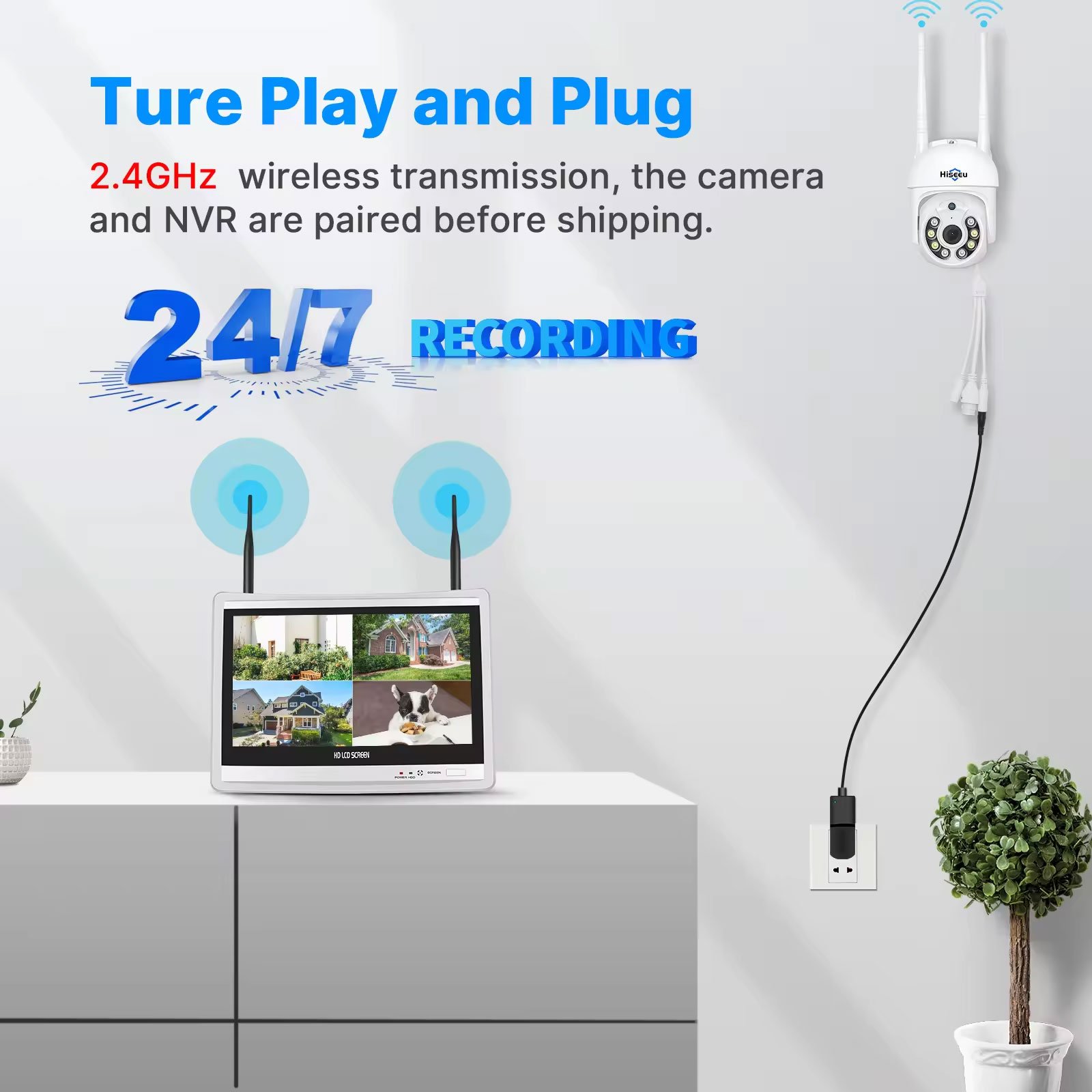 AI-Powered Wireless CCTV Kit 5MP Cameras 4CH NVR System for Large-Scale Business Security Solutions