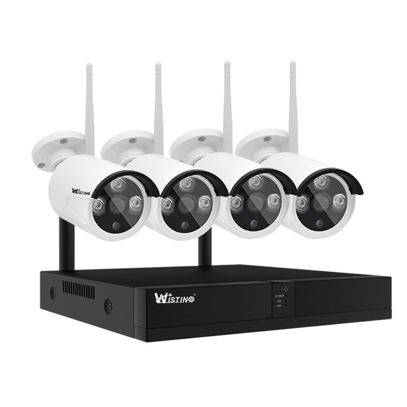 Wistino 4CH CCTV Audio FHD 3MP Outdoor Wifi NVR Kit Motion Detection IP Camera Night Vision Security Camera System