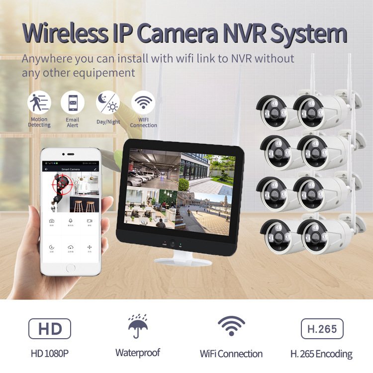 4ch/8ch wife NVR indoor outdoor home surveillance network camera system