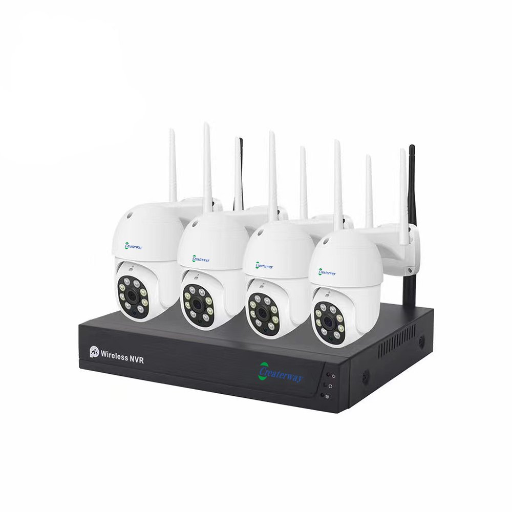Factory Wholesale 4-ch 1080P 2MP PTZ Security CCTV System WiFi Wireless Camera surveillance System