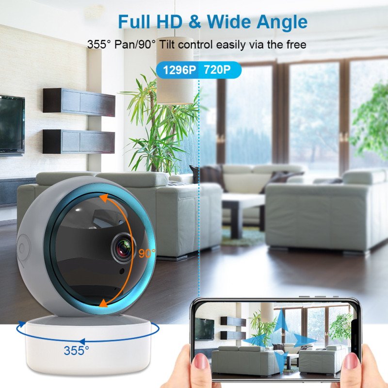 Tuya 2MP Wifi Home Surveillance Camera with Baby Music Temperature Monitoring Auto Tracking Smart Baby Monitor IP Camera Wifi