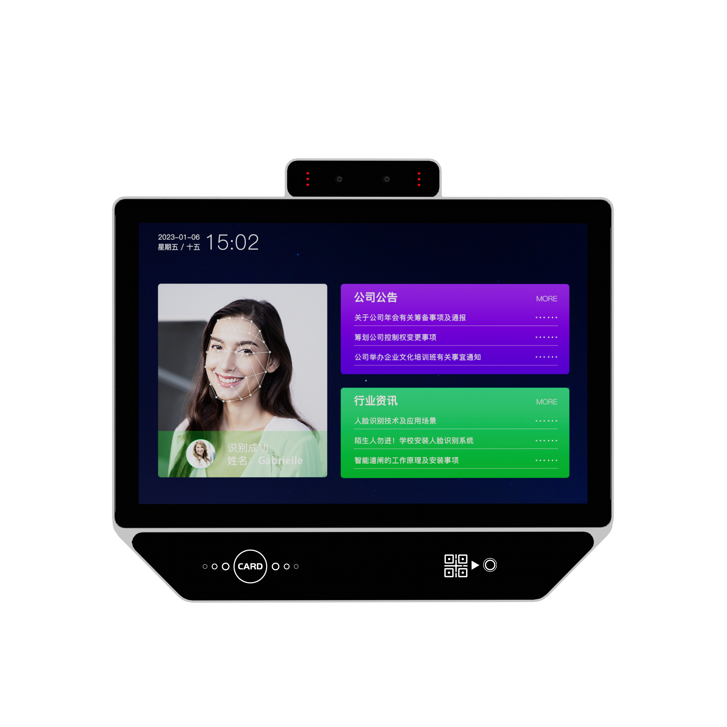 10-Inch Outdoor Face Recognition Card Reader QR Code Smart Biometric Time Recording Free API WIFI Camera Access Control Products
