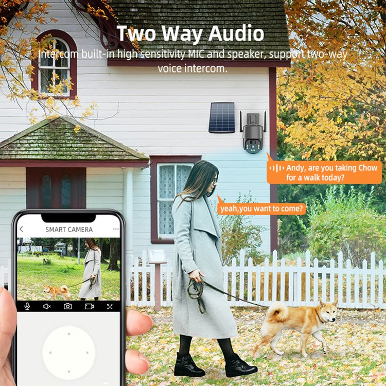 Tuya/V380/Eseecloud smart security camera de surveillance 360 ptz degree solar camera 4g sim card cctv camera outdoor system