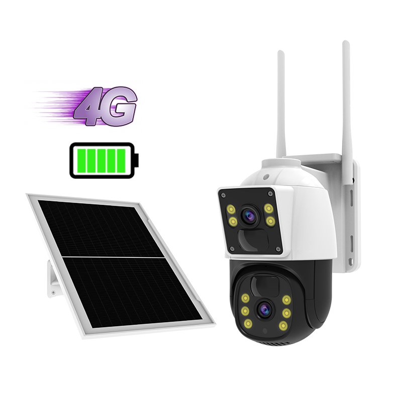 Hot Selling BG66DR 2mp*2Lens Outdoor Solar Powered Camera With Memory Card Outdoor Security CCTV System Surveillance Camera